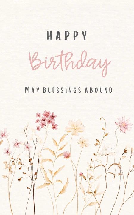 Blessings Wildflowers Birthday — Happy Birthday wishes image