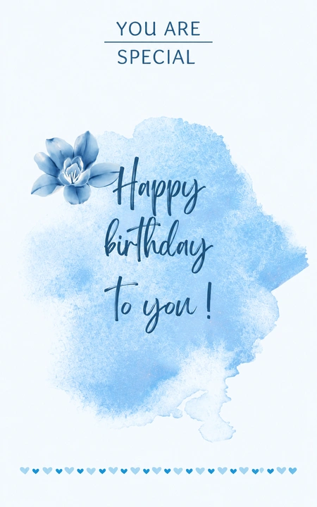 Blue Watercolor Wishes Birthday — Happy Birthday wishes image