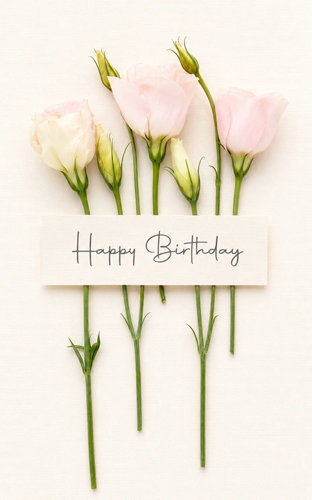 Flower Stems Note Birthday — Happy Birthday wishes image