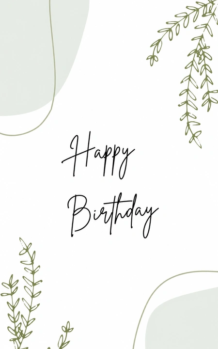 Minimal Green Script Birthday — Happy Birthday wishes image