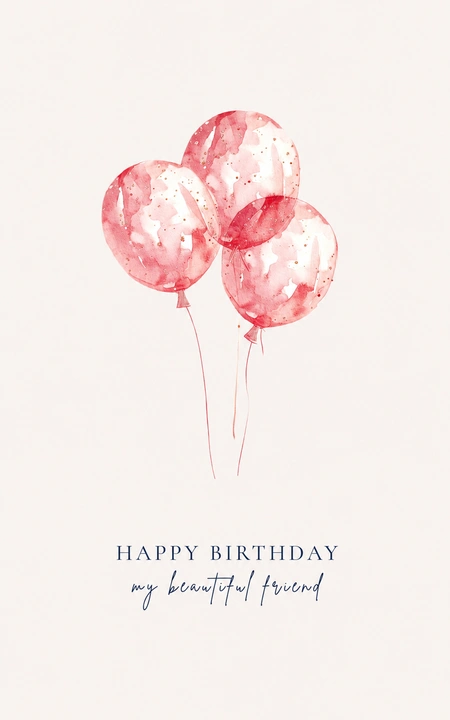 Pink Balloons Friend Birthday — Happy Birthday wishes image