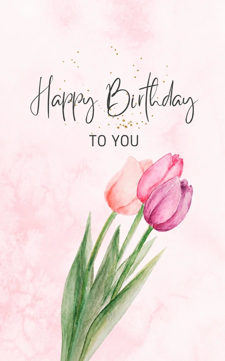 Pink Tulips Wishes Birthday — Happy Birthday wishes image