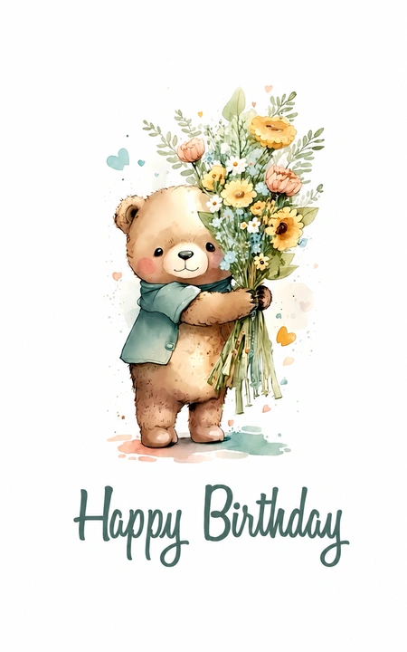 Teddy Bouquet Hug Birthday — Happy Birthday wishes image
