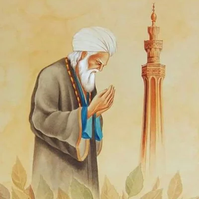 Praying Elder By Minaret Islamic Dp