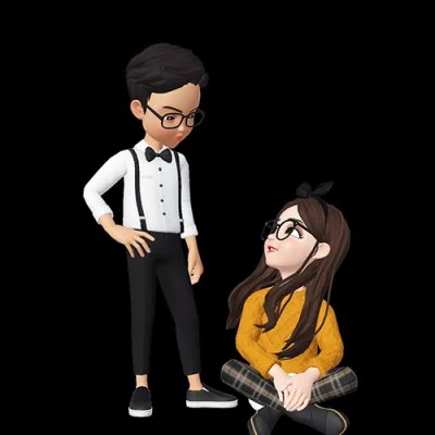 3D Avatars Bowtie Girl Love Dp