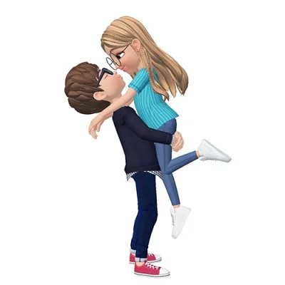 3D Couple Lifting Kiss Love Dp