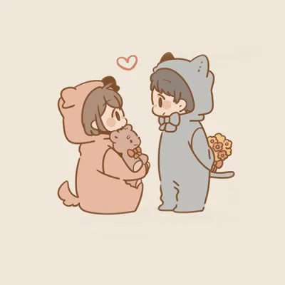 Animal Onesie Chibi Couple Love Dp