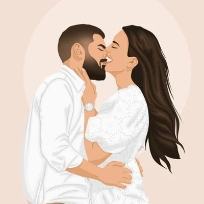 Bearded Man Kissing Bride Love Dp
