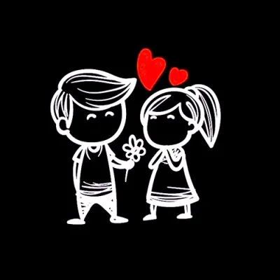 Chalk Boy Offering Flower Love Dp