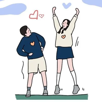 Cheerful Couple Heart Doodle Love Dp