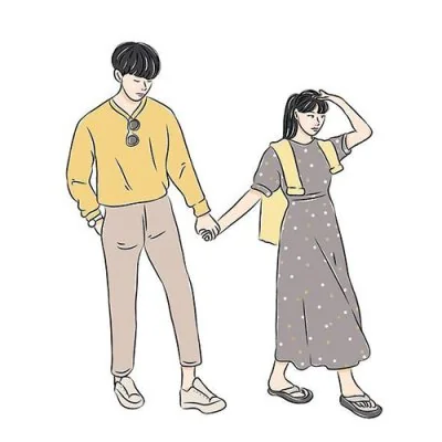Couple Holding Hands Doodle Love Dp