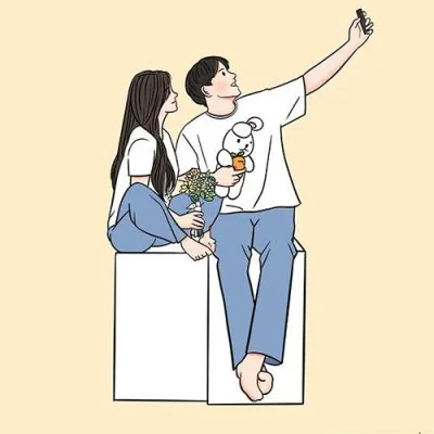 Couple Selfie With Bunny Toy Love Dp