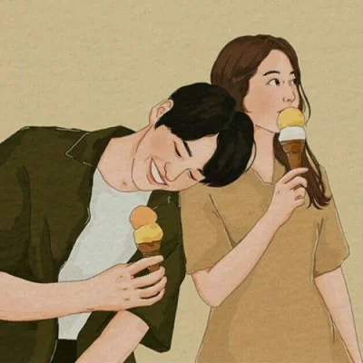 Couple Sharing Ice Cream Love Dp