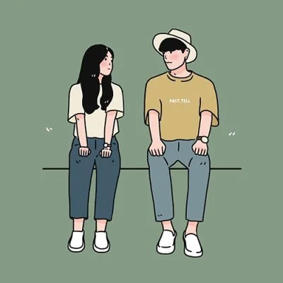 Couple Sitting On Wall Hat Love Dp