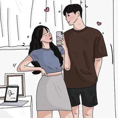 Couple Taking Mirror Selfie Love Dp