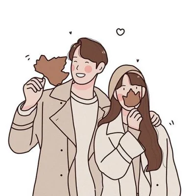 Cozy Coat Couple Sketch Love Dp