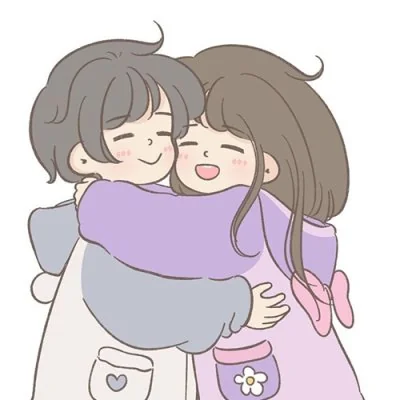 Cozy Pastel Hug Cartoon Love Dp