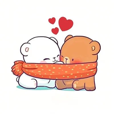 Cuddly Bears Orange Scarf Love Dp