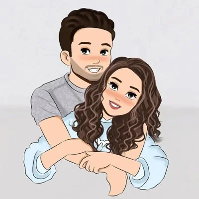 Curly Hair Cartoon Hug Love Dp