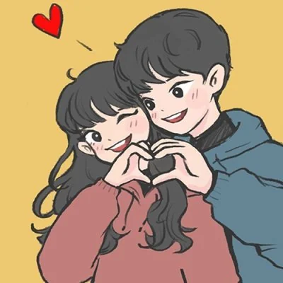 Cute Couple Heart Hands Yellow Love Dp