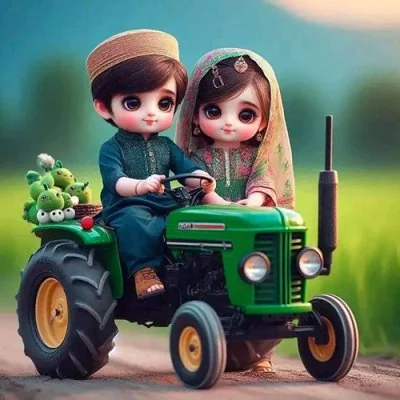Cute Toddlers Green Tractor Love Dp