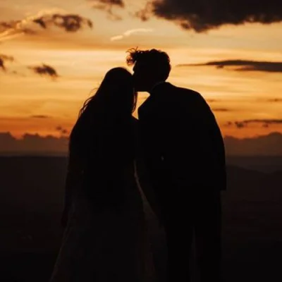 Dusk Kiss Mountain Silhouette Love Dp