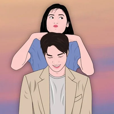 Girl Draped Over Boy Love Dp