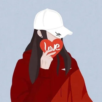 Girl Hiding Behind Heart Love Dp