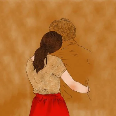 Girl Leaning Warm Hug Love Dp