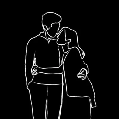 Glowing Line Art Hug Love Dp