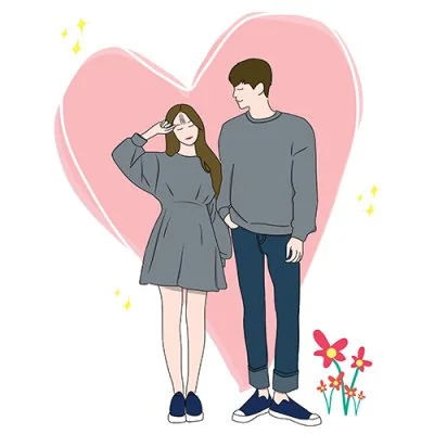 Gray Outfit Couple Pink Heart Love Dp