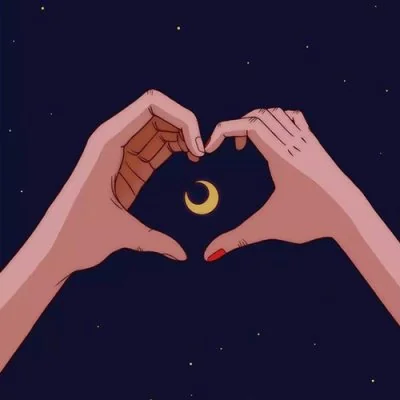 Hands Forming Heart Moon Love Dp