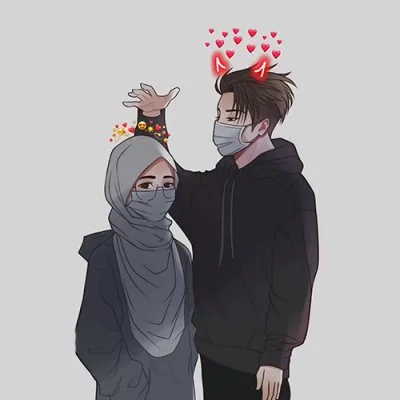 Hijab Couple Heart Crown Love Dp