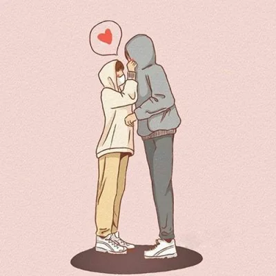 Hoodie Couple Heart Bubble Love Dp