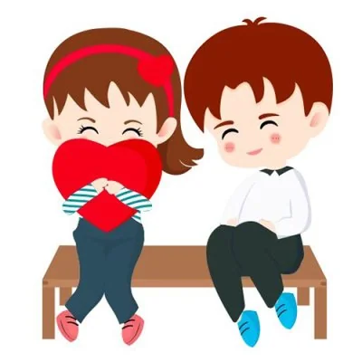 Kids Sharing Red Heart Love Dp