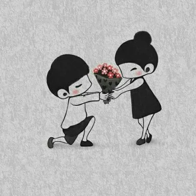 Kneeling Bouquet Proposal Sketch Love Dp
