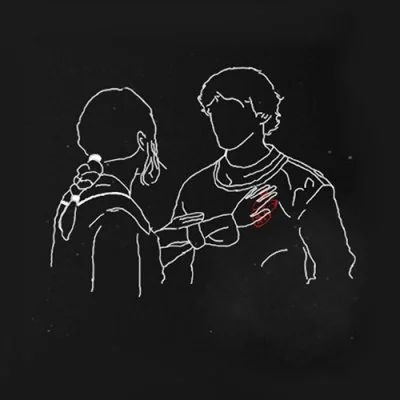 Line Art Couple Heart Love Dp