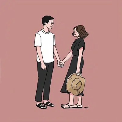 Minimal Couple Holding Hands Love Dp
