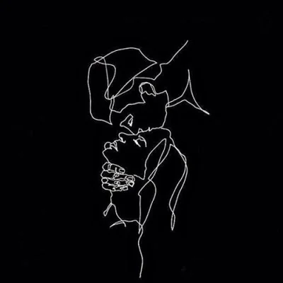 Minimal Line Kiss Embrace Love Dp