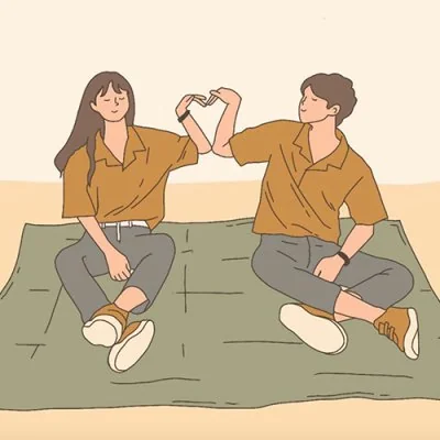 Picnic Couple Heart Hands Love Dp