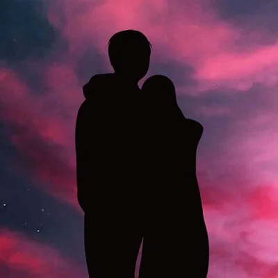 Pink Sky Couple Silhouette Love Dp