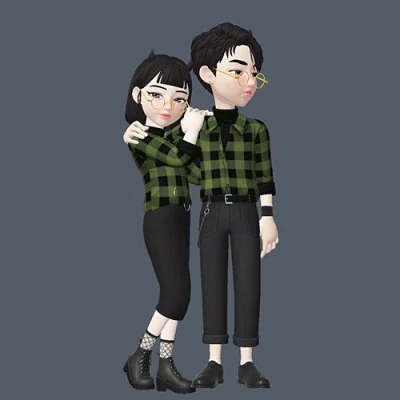 Plaid Shirt Avatar Couple Love Dp