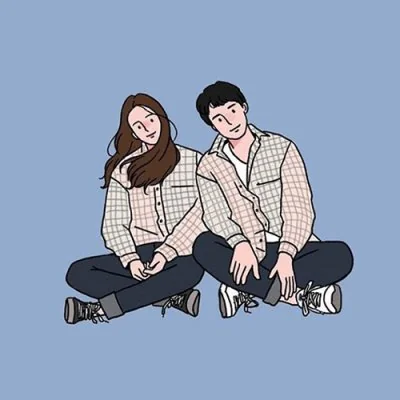 Plaid Shirts Sitting Couple Love Dp