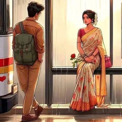 Rainy Station Rose Meeting Love Dp