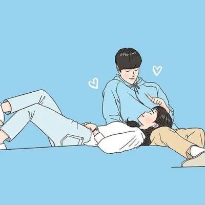 Reclining Couple Blue Floor Love Dp