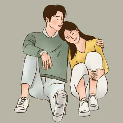 Resting Couple Sitting Together Love Dp