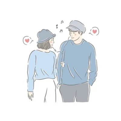 Sketch Couple Walking Music Love Dp