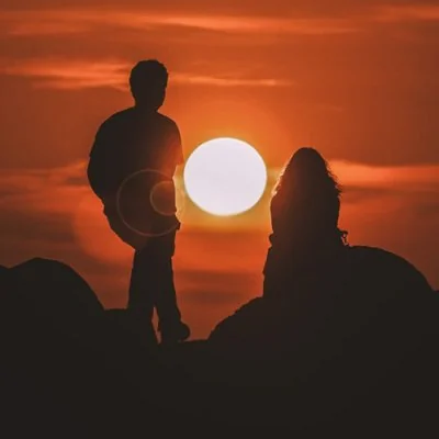 Sunset Couple Silhouette Rocks Love Dp