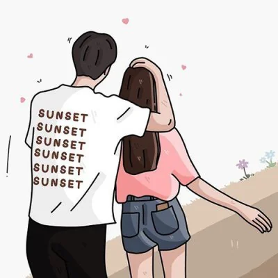 Sunset Shirt Couple Hug Love Dp