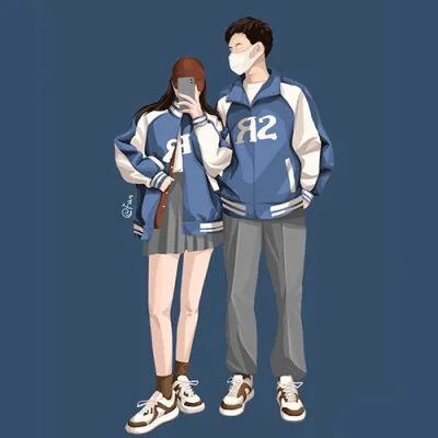 Varsity Jacket Couple Selfie Love Dp